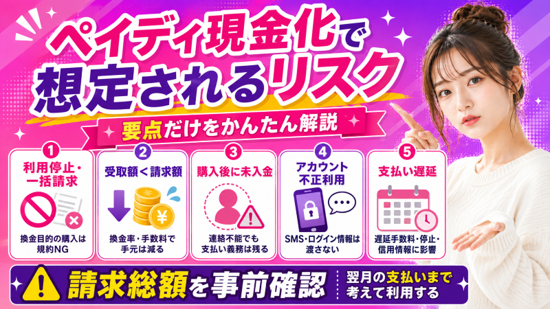 ペイディ現金化で想定されるリスク