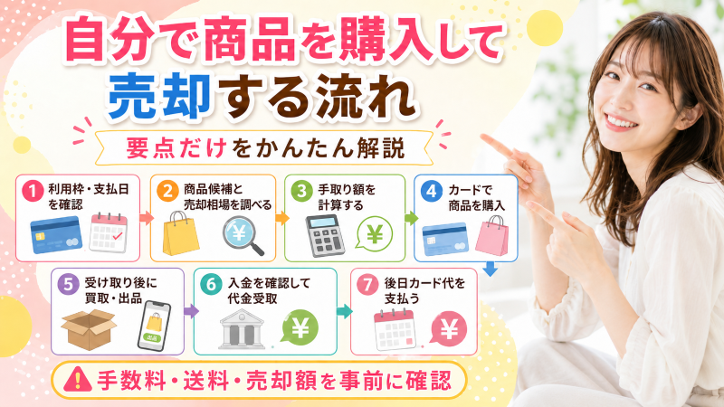 クレジットカード現金化・自分で商品を購入して売却する流れ
