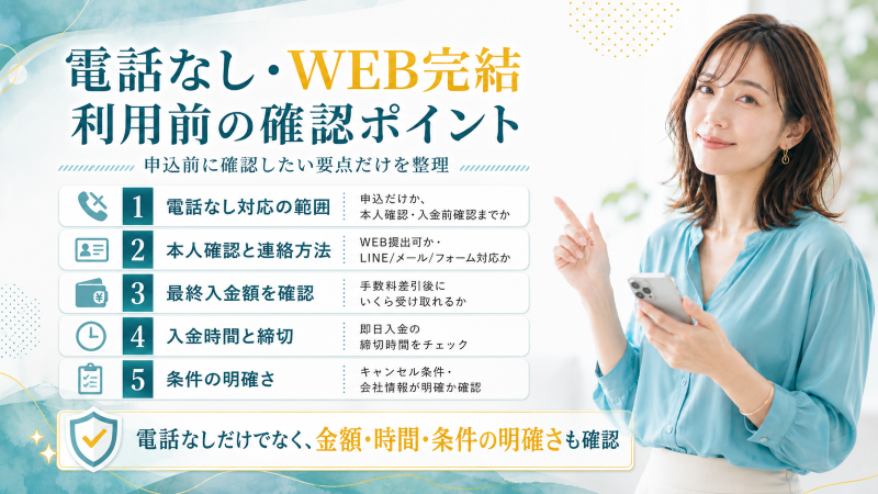 クレジットカード現金化電話なし業者を選ぶときの確認ポイント