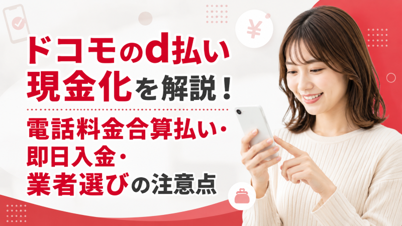 ドコモのd払い現金化を解説！電話料金合算払い・即日入金・業者選びの注意点