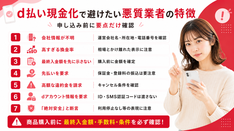 d払い現金化で避けたい悪質業者