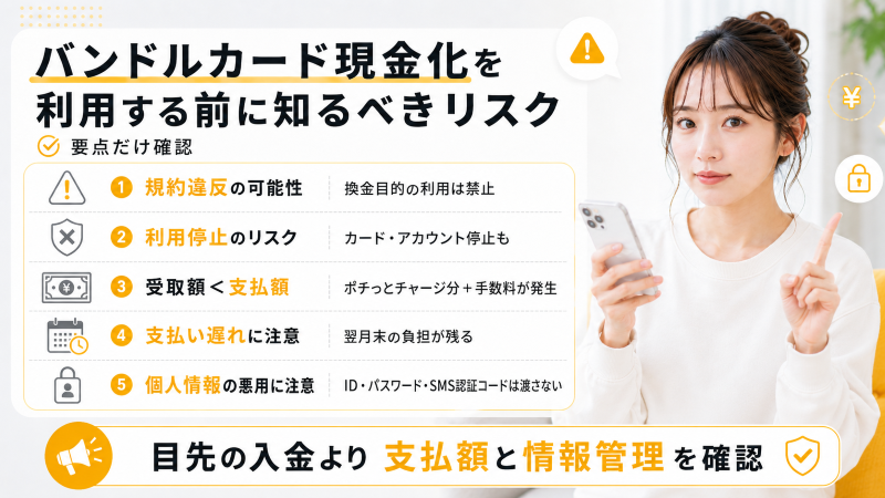 バンドルカード現金化で利用前に知るべきリスク