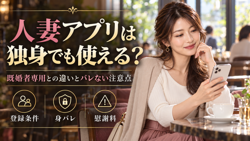人妻アプリは独身でも使える？既婚者専用との違いとバレない注意点