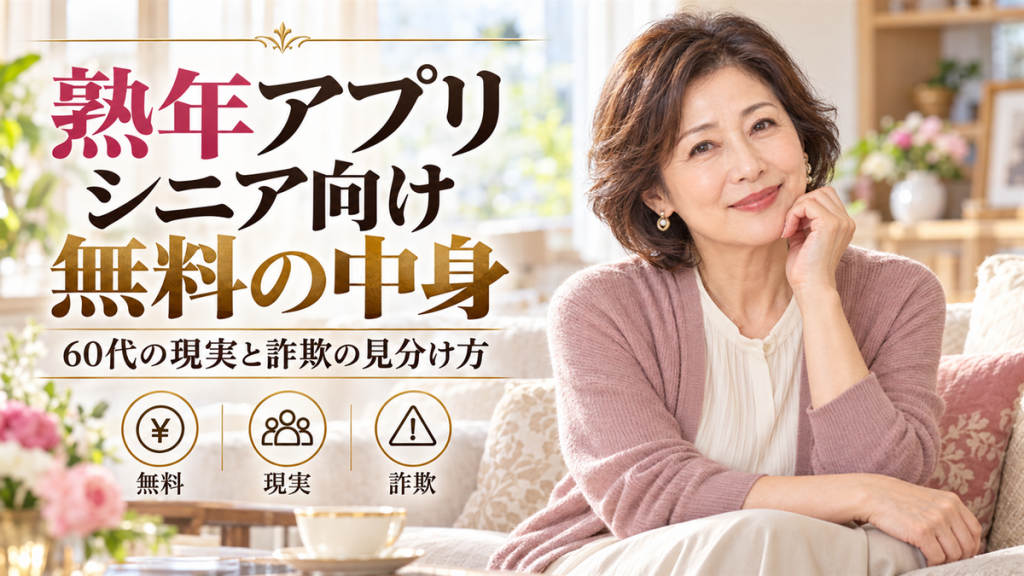 熟年アプリ・シニア向けの無料の中身は？60代の現実と詐欺の見分け方