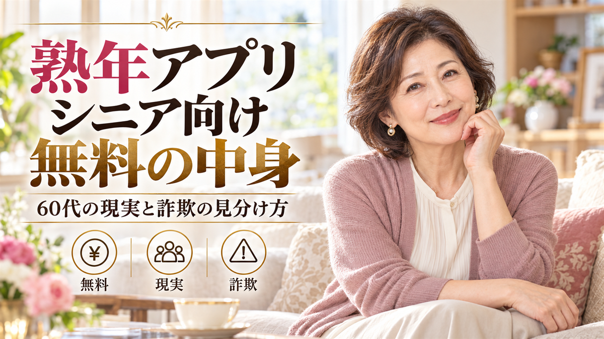 熟年アプリ・シニア向けの無料の中身は?60代の現実と詐欺の見分け方
