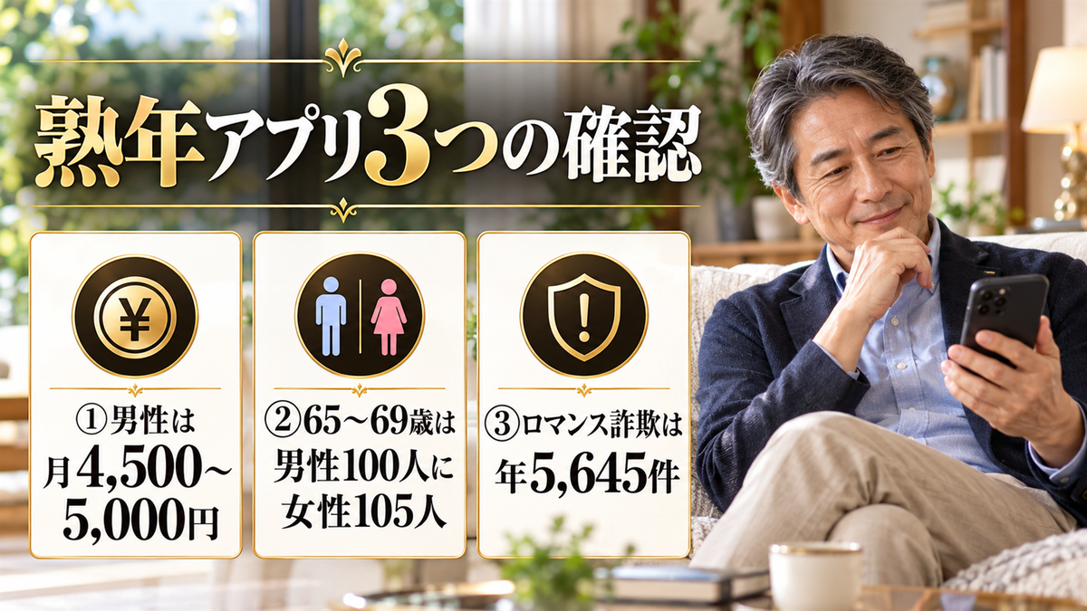 熟年アプリ3つの確認