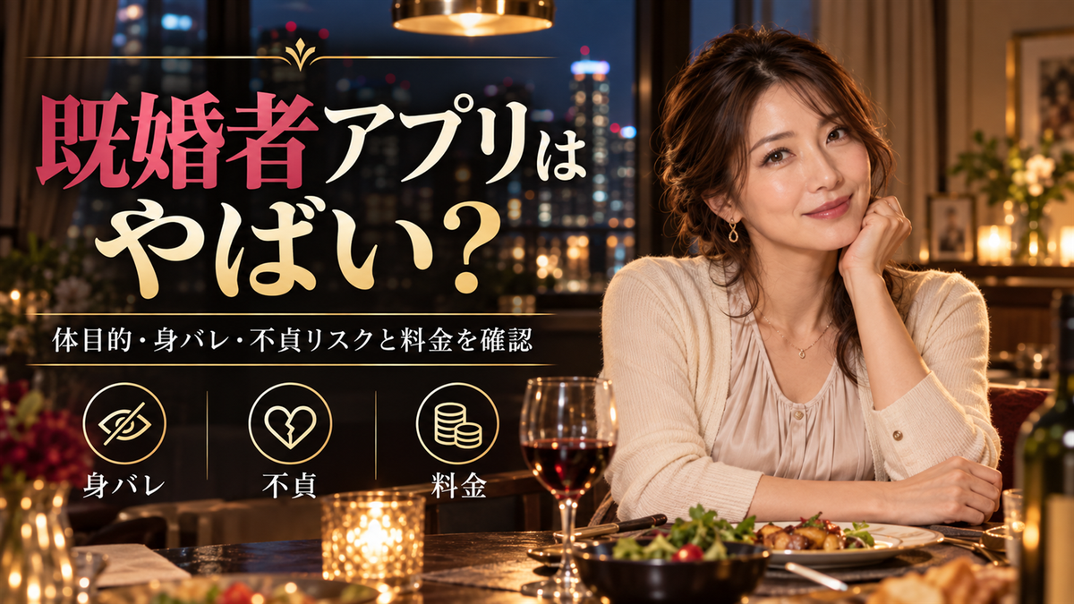 既婚者アプリはやばい？体目的・身バレ・不貞リスクと料金を公式で確認