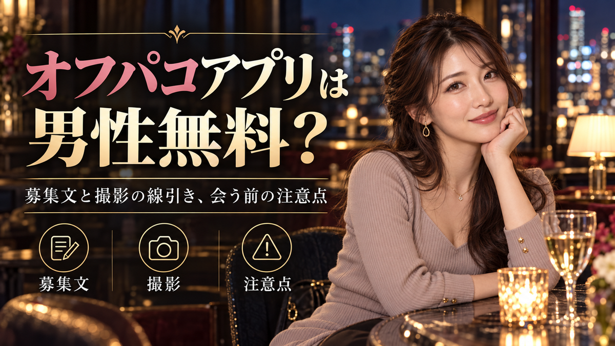 オフパコアプリは男性無料?募集文と撮影の線引き、会う前の注意点
