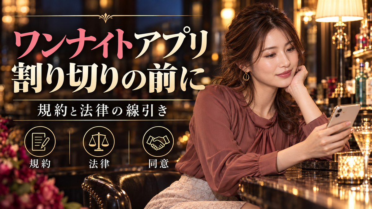 ワンナイトアプリで割り切りを探す前に！規約と法律の線引き