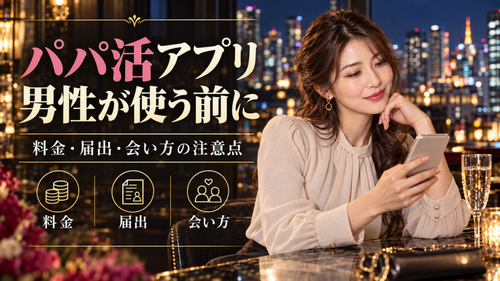 パパ活アプリを男性が使う前に！料金・届出・会い方の注意点