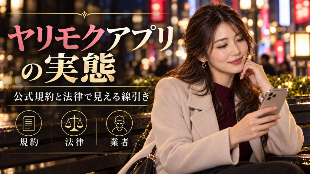 ヤリモクアプリとやれるアプリの実態！公式規約と法律で見える線引き