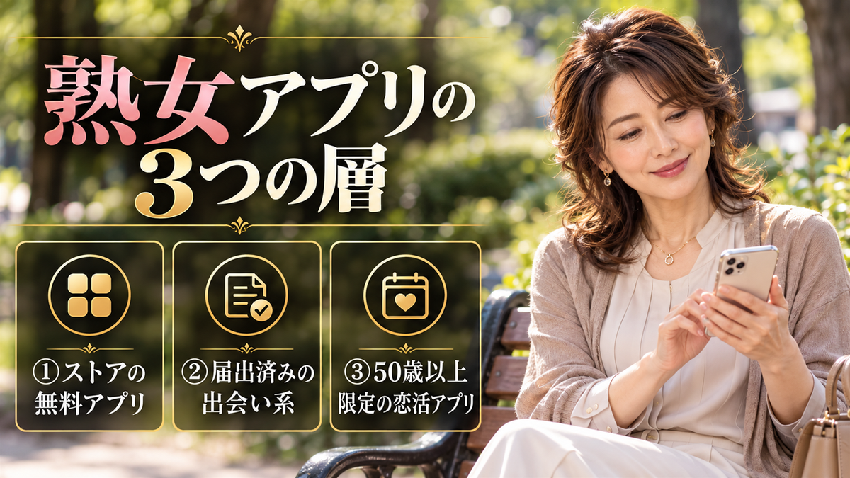 熟女アプリの3つの層